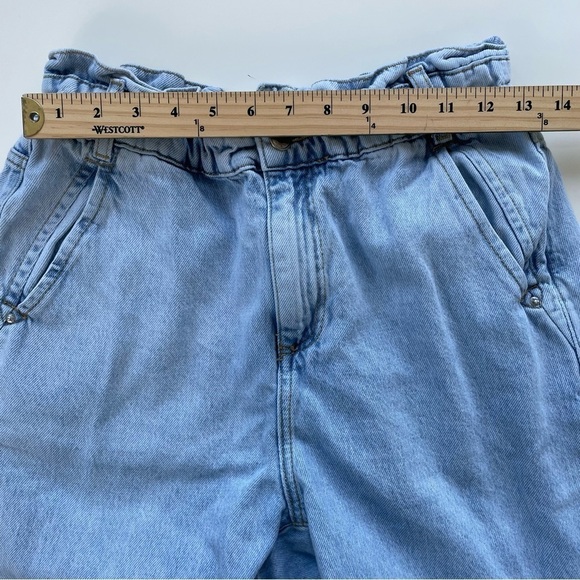 ZARA Women's Light Washed Paperbag Waist Mom Jeans Size 4 - Picture 8 of 10